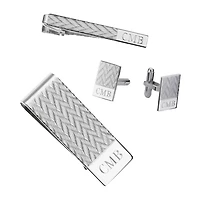 Personalized Zigzag Pattern Cuff Links