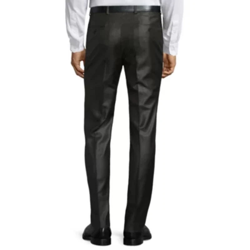Collection By Michael Strahan Mens Windowpane Modern Fit Flat Front Suit Pant
