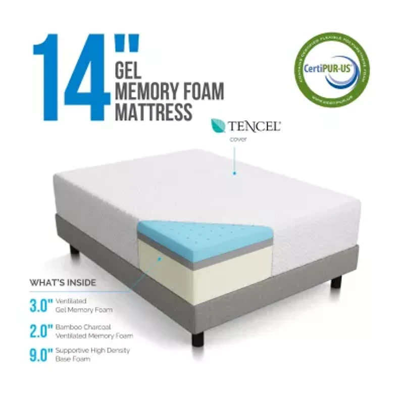 LUCID 14" Memory Foam Mattress
