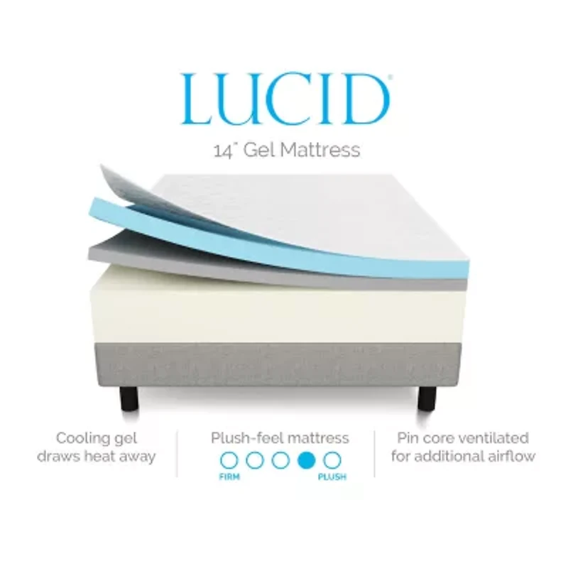 LUCID 14" Memory Foam Mattress