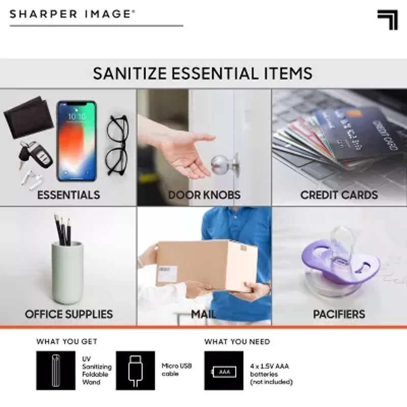 Sharper Image True UV Light Sanitizer Portable Wand