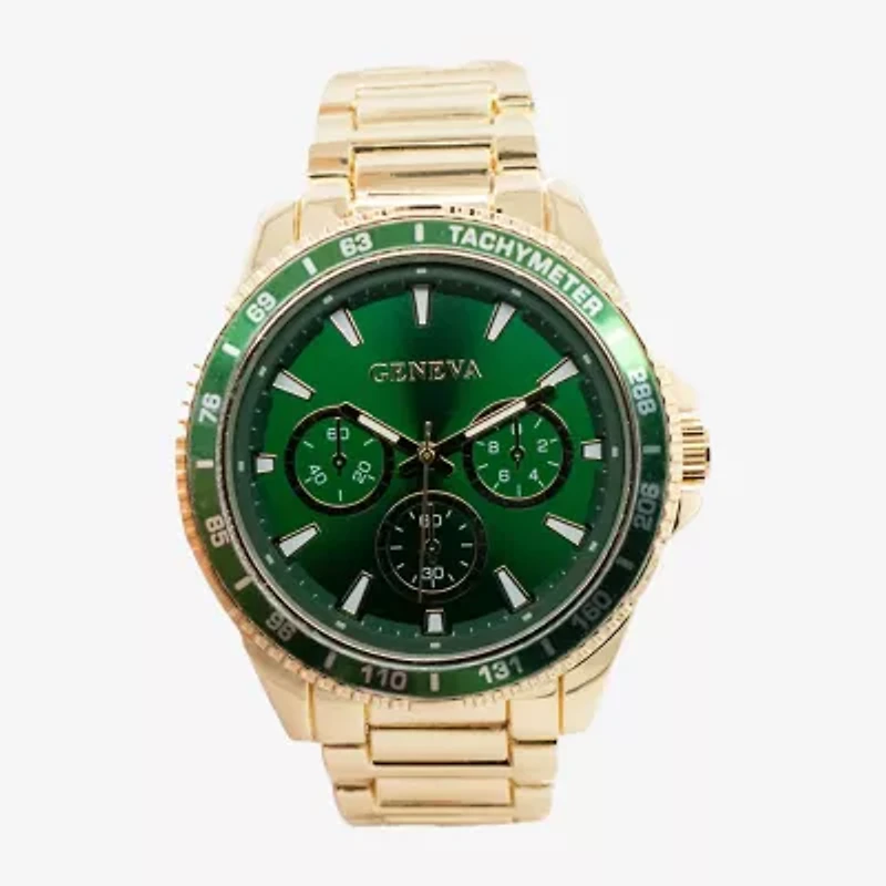 Geneva Mens Gold Tone Bracelet Watch Mac8128jc