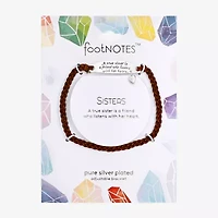 Footnotes Sisters Womens Pure Silver Over Brass Cord Bracelet