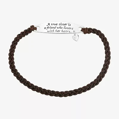Footnotes Sisters Womens Pure Silver Over Brass Cord Bracelet
