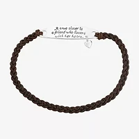 Footnotes Sisters Womens Pure Silver Over Brass Cord Bracelet