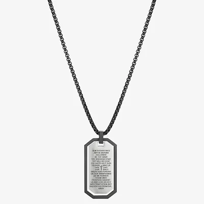 J.P. Army Men's Jewelry Stainless Steel 24 Inch Link Dog Tag Pendant Necklace