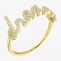 "Dreams" Womens 1/5 CT. Natural White Diamond 14K Gold Delicate Stackable Ring