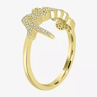 "Peace" Womens 1/5 CT. Natural White Diamond 14K Gold Delicate Stackable Ring