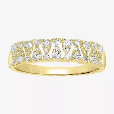 Womens 1/5 CT. Natural White Diamond 14K Gold Delicate Stackable Ring