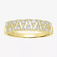 Womens 1/5 CT. Natural White Diamond 14K Gold Delicate Stackable Ring