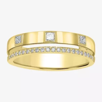 Womens 1/5 CT. Natural White Diamond 14K Gold Delicate Stackable Ring