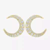 7/8 CT. T.W. Natural White Diamond 14K Gold 17.2mm Moon Stud Earrings