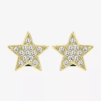 1/10 CT. T.W. Natural White Diamond 14K Gold 6mm Star Stud Earrings