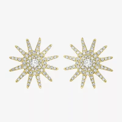 Starburst 3/8 CT. T.W. Natural White Diamond 14K Gold 12.5mm Star Stud Earrings