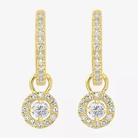 Womens 1/3 CT. T.W. Natural White Diamond 14K Gold 16mm Round Hoop Earrings