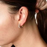 Womens 1/2 CT. T.W. Natural White Diamond 14K Gold 13.5mm Hoop Earrings