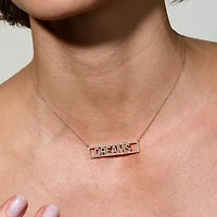 "Dreams" Womens 1/2 CT. T.W. Natural White Diamond 14K Gold Bar 15 Inch Pendant Necklace