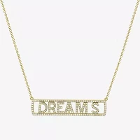 "Dreams" Womens 1/2 CT. T.W. Natural White Diamond 14K Gold Bar 15 Inch Pendant Necklace