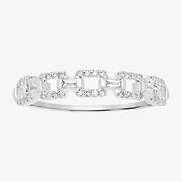 Link Womens 1/4 CT. T.W. Natural White Diamond 14K Gold Delicate Stackable Ring