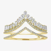 Double Chevron Womens 5/8 CT. T.W. Natural White Diamond 14K Gold Delicate Stackable Ring