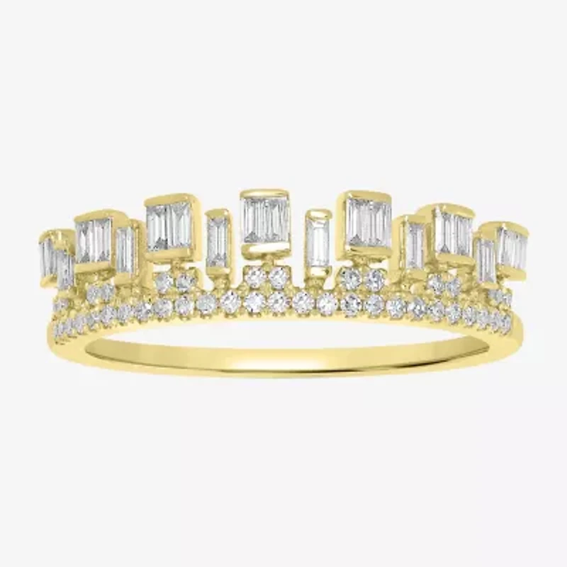 Womens 1/2 CT. T.W. Natural White Diamond 14K Gold Delicate Stackable Ring