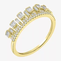 Womens 1/2 CT. T.W. Natural White Diamond 14K Gold Delicate Stackable Ring