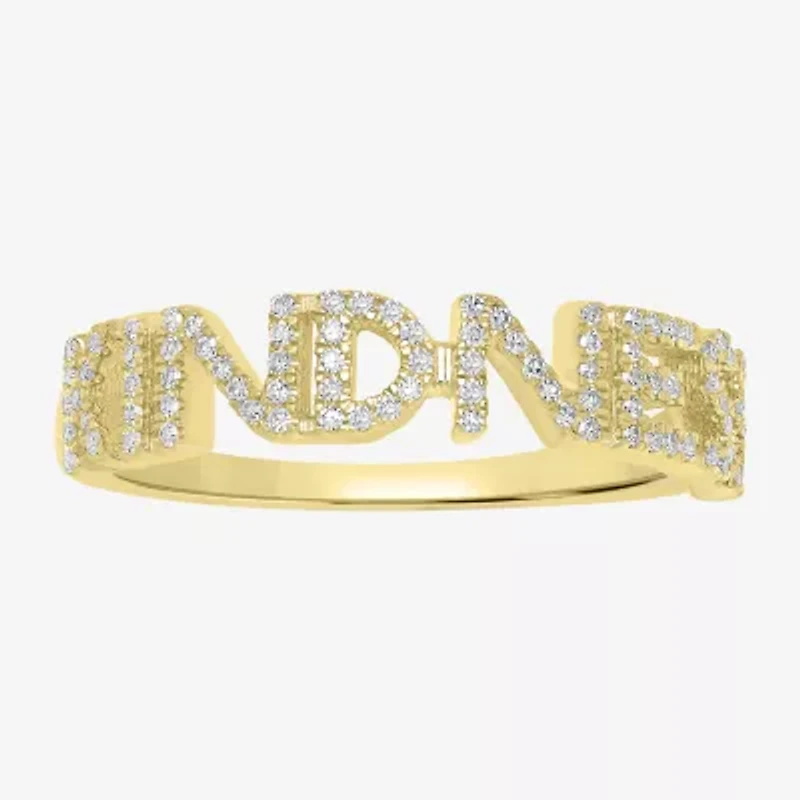 "Kindness" Womens 1/5 CT. Natural White Diamond 14K Gold Delicate Stackable Ring