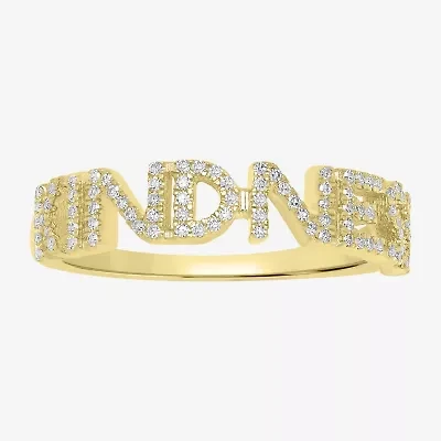 "Kindness" Womens 1/5 CT. Natural White Diamond 14K Gold Delicate Stackable Ring