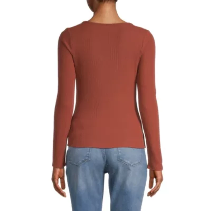 a.n.a Womens V Neck Long Sleeve Blouse