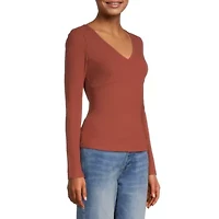 a.n.a Womens V Neck Long Sleeve Blouse