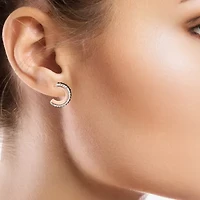 Rose 'N Chocolate Crystal Hoop Earrings  