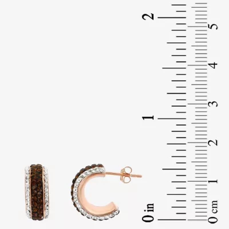 Rose 'N Chocolate Crystal Hoop Earrings  