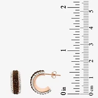 Rose 'N Chocolate Crystal Hoop Earrings  