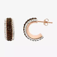 Rose 'N Chocolate Crystal Hoop Earrings  