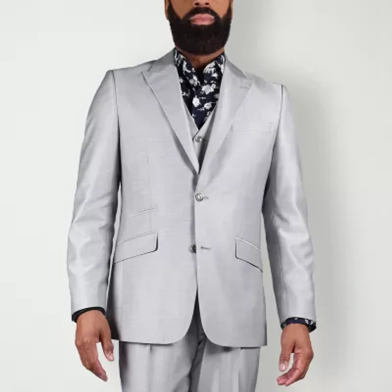 Steve Harvey Shantung Mens Classic Fit Suit Jacket