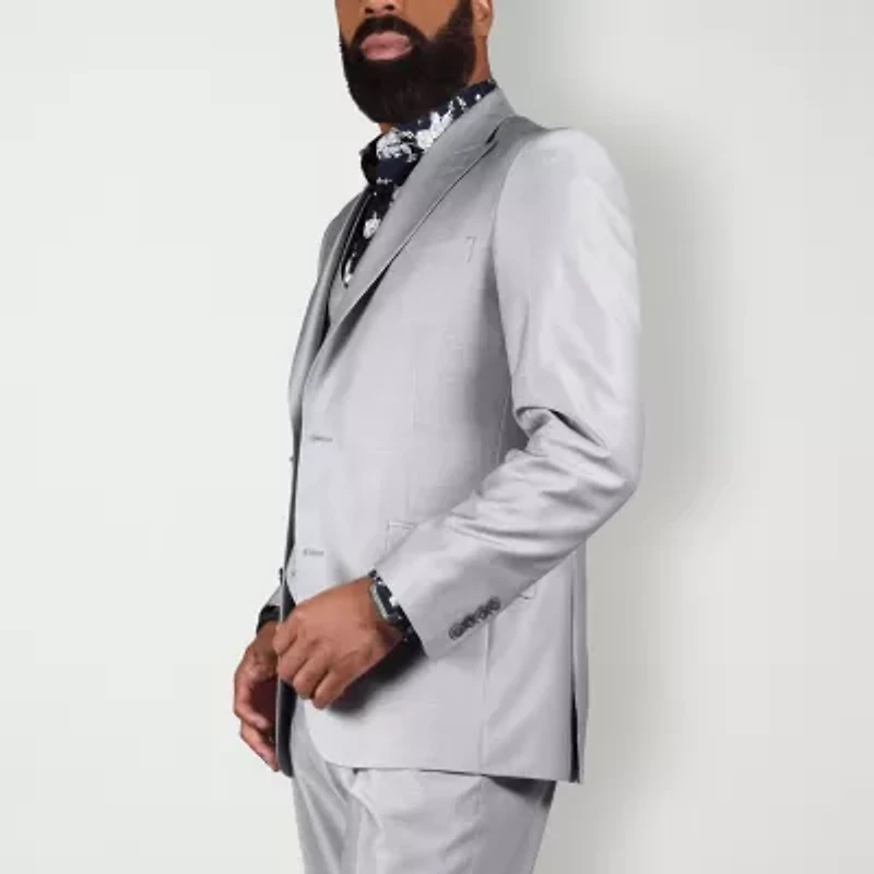 Steve Harvey Shantung Mens Classic Fit Suit Jacket
