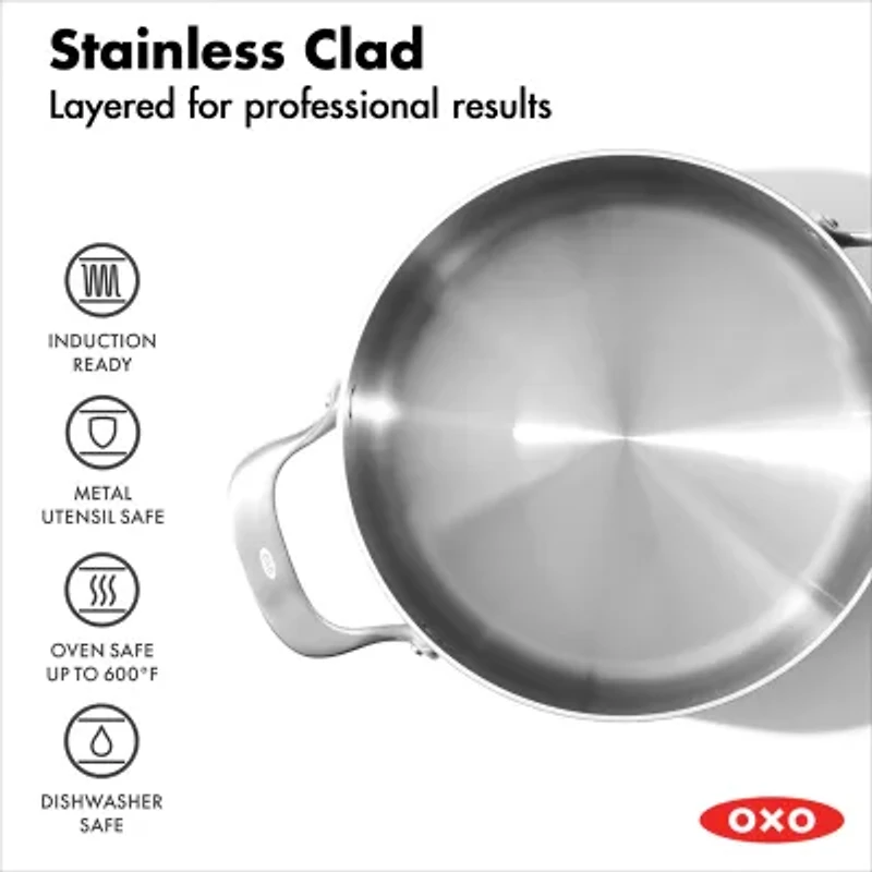 OXO Mira 3-Ply Stainless Steel 5-Qt. Stockpot with Lid
