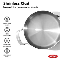 OXO Mira 3-Ply Stainless Steel 5-Qt. Stockpot with Lid