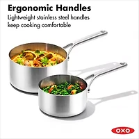 OXO Mira 3-Ply Stainless Steel  4-pc. Sauce Pan Set