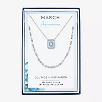 2-pc.Birthstone Necklace Set Sterling Silver