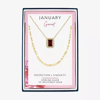 2-pc.Birthstone Necklace Set Sterling Silver