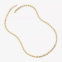 Mens 14K Gold 22 Inch Rope Chain Necklace
