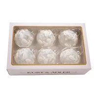 Kurt Adler 80mm Glass White Pearl Ball 6-pc. Christmas Ornament