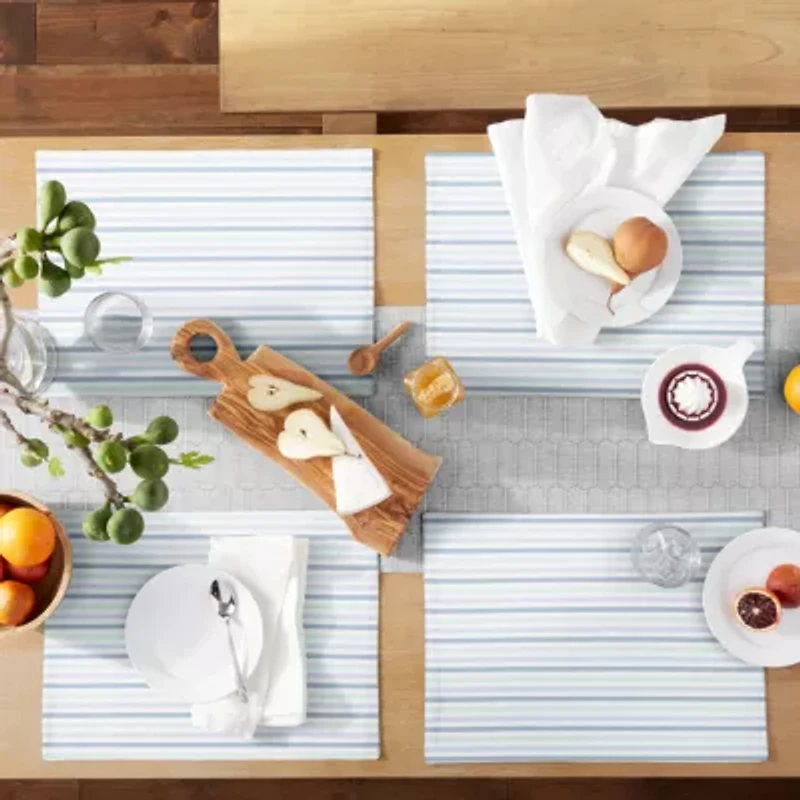 Martha Stewart Daisy Stripe 4-pc. Placemat Set