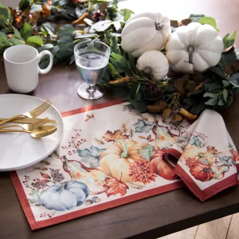 Elrene Home Fashions Botanical Harvest Pumpkin 4-pc. Napkins
