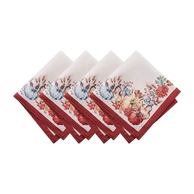 Elrene Home Fashions Botanical Harvest Pumpkin 4-pc. Napkins