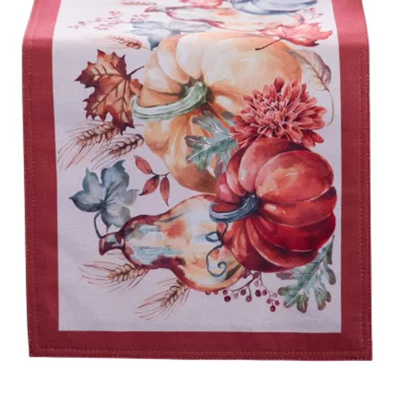 Elrene Home Fashions Botanical Harvest Pumpkin Table Runner