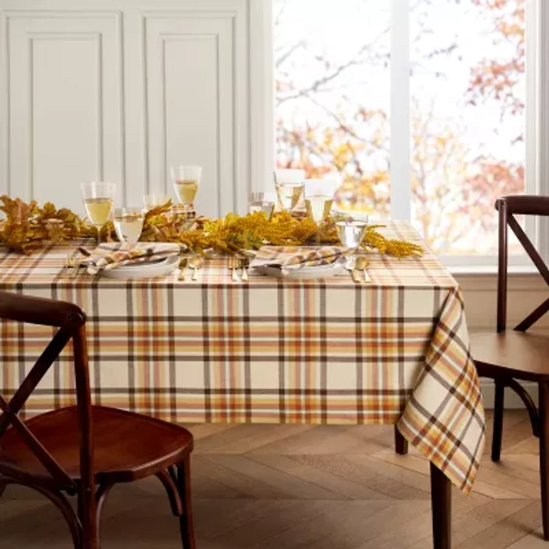 Elrene Home Fashions Harvest Russet Plaid Tablecloth