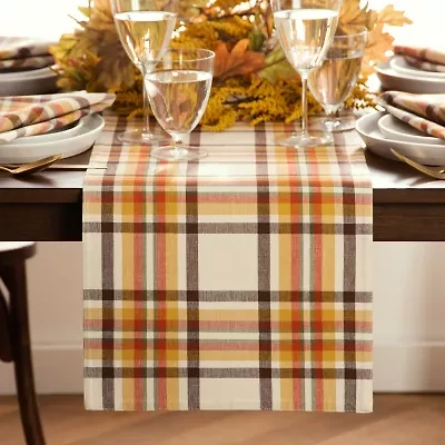 Elrene Home Fashions Harvest Russet Plaid Table Runner