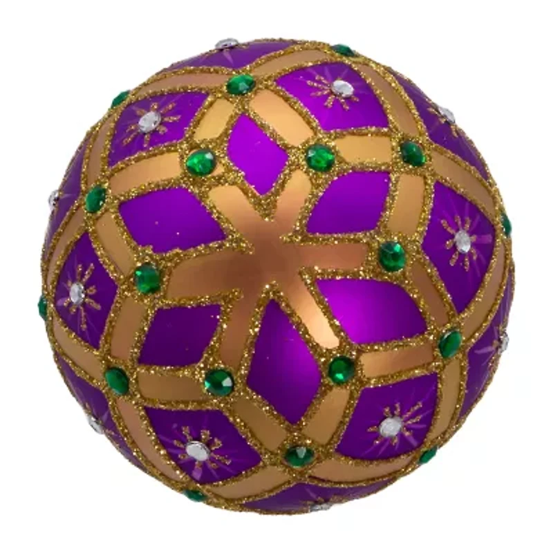 Kurt Adler 80mm Glass Purple Jewel Ball 6-pc. Christmas Ornament